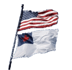 USA and Christian flags